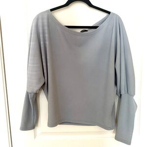 Gray/Blue Off-the-shoulder Blouse
